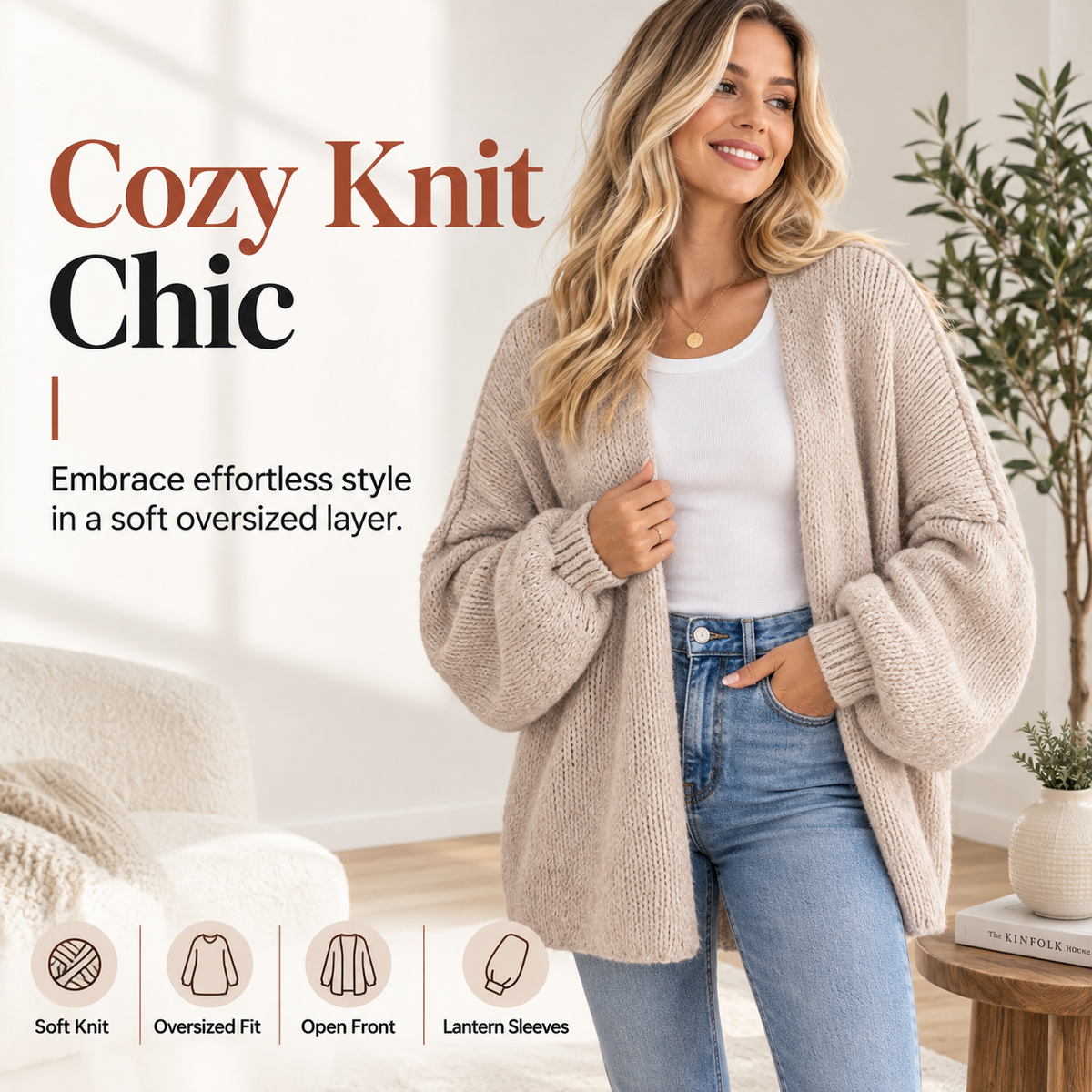 Women's Oversized Cardigan Sweater